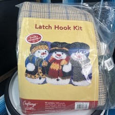 VTG Craftways Latch Hook Kit Rug -Snowman Trio- 30  x 20  NEW 550600
