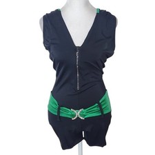 Weissman's Designs for Dance Black and Green Dance Costume Hip Hop Size Medium