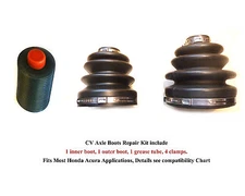 CV Axle Boots Repair Kit with 2 Boots 4 Clamps 1 Grease Tube for Civic Integra