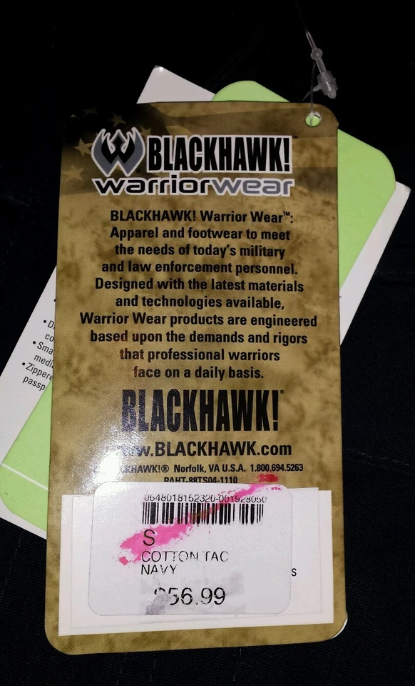 NUEVA Camisa táctica de manga corta de algodón de rendimiento Blackhawk para hombre talla pequeña Foto 3 de 4