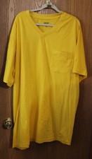 King Size - Lightweight Longer V-Neck T-Shirt - 3XL Big - Bright Yellow