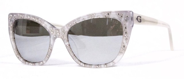 white sunglasses with rhinestones