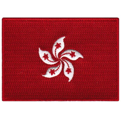 HONG KONG FLAG PATCH CHINESE EMBLEM CHINA NATIONAL EMBLEM SOUVENIR CITY ORCHID