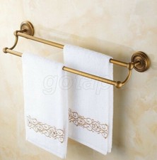 Antique Brass Bathroom Towel Rack Holder Wall Mounted Double Towel Bar Gba093