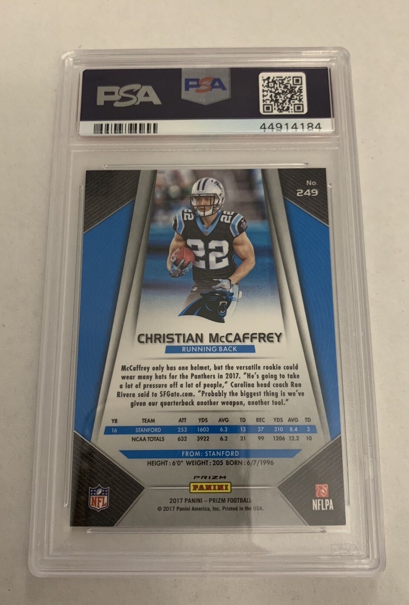 2017 Panini Prizm Christian McCaffrey Silver Prizm #249 PSA 9 MINT