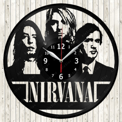 Nirvana Vinyl Record Wall Clock Decor Handmade 1249