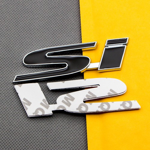 Si Logo Grille Emblem Black & Red SI Logo Front Grille Emblem Car Lid Badge – Metal Sticker Decal For Sporty Style Emblems For Cars - Foto 7