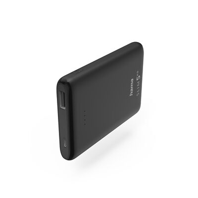 Hama Powerbank SLIM 5HD Batterie externer Akku Handy Schnellladegerät USB-A SW
