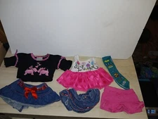 Lots of 6 Build a Bear Clothes Poodle Shirt Two Skirts Shorts Sash Tutu 
