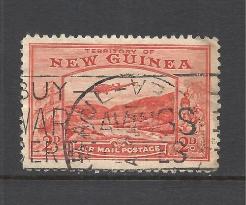 NEW GUINEA SCOTT C49 USED VF - 1939 2p RED ORANGE AIRMAIL ISSUE - Afbeelding 1 van 2
