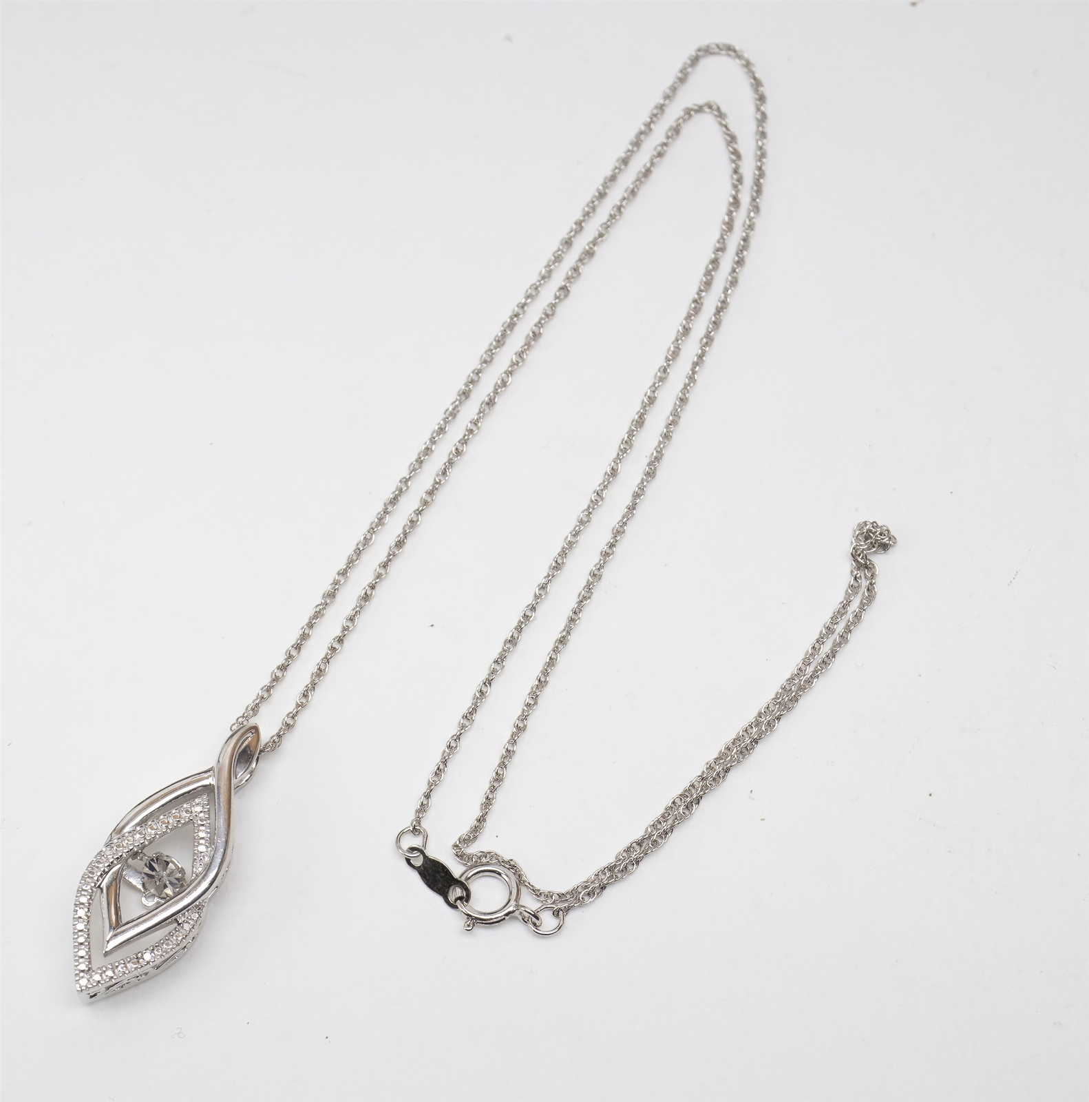 Tiny Dancing Diamond Kinetic Sterling Silver Neck… - image 4