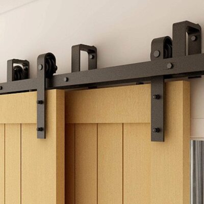 4-12FT Bypass Schiebetür System Führungsschiene Installation doppelte Holztür
