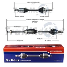 SurTrack Pair Set of 2 Front CV Axle Shafts For Toyota RAV4 FWD 2001-05 with ABS
