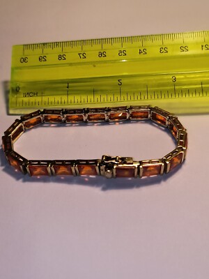 SEHR KLEINES ARMBAND 925 BERNSTEIN BLOCK 7,75 ZOLL KLASSIKER