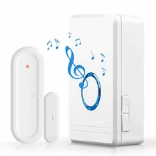 Door Open Sensor Chime Magnetic Sensor Alarm 48 Chime Wireless for Home Security