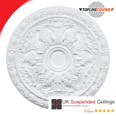 Leichte dekorative Deckenrosette aus Polyurethan - üppiger Lotus 50 cm