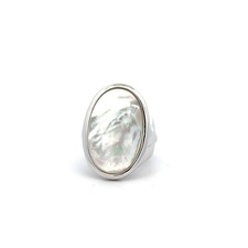 ELLE Sterling Silver White Mother of Pearl Ring