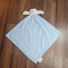 Blankets Beyond Blue White Teddy Bear Moon Star Satin Soft Lovey Security