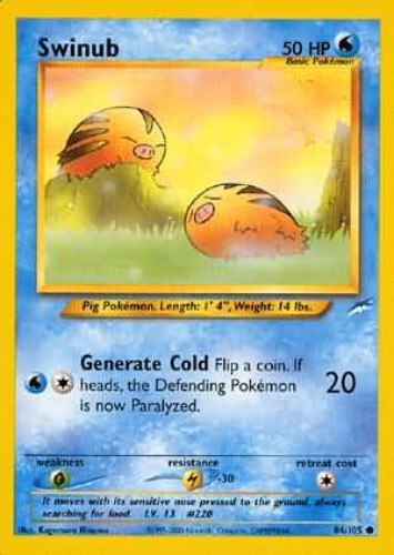Pokemon Card - Neo Destiny 84/105 - SWINUB (common) - NM