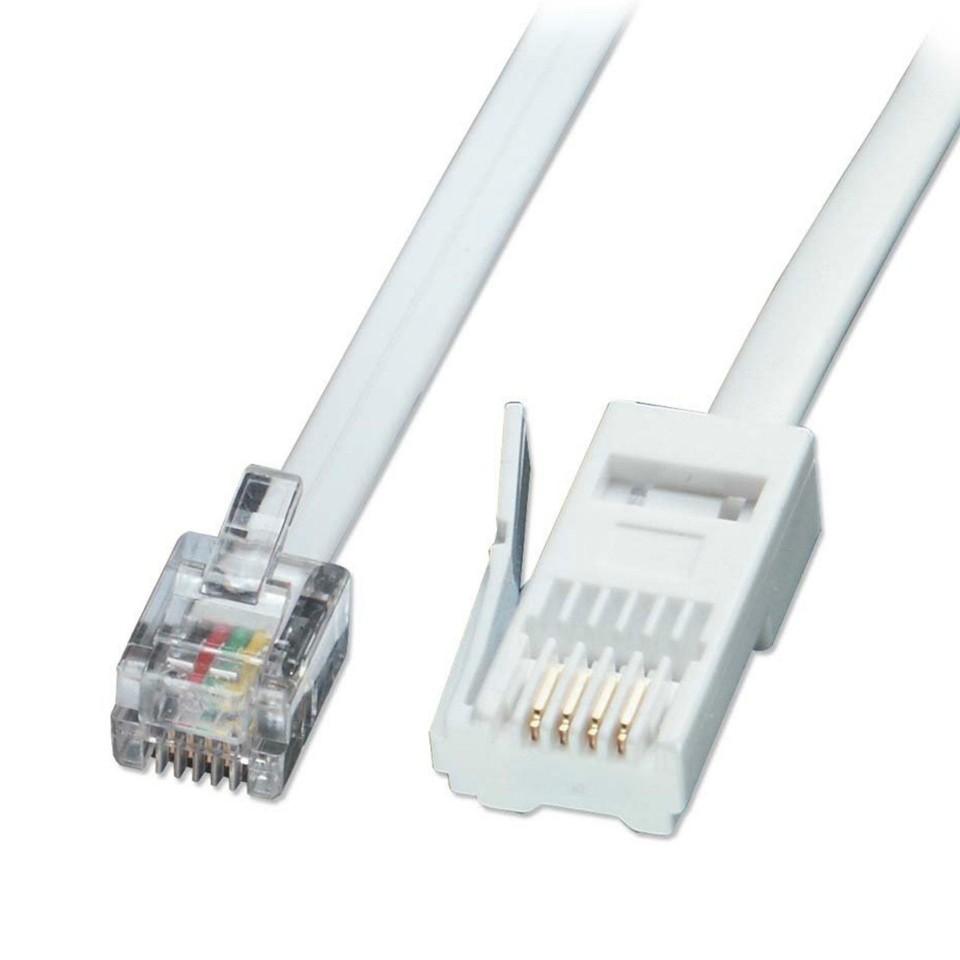 BT 431A PLUG TO RJ11 6P4C STRAIGHT WIRED CABLE, TELEPHONE LINE CORD ...