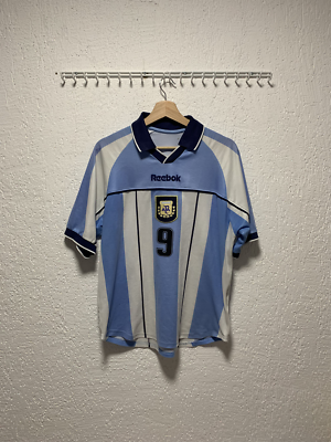 Argentina 2001 Reebok Home Soccer Jersey Men's Sz M Batistuta | eBay