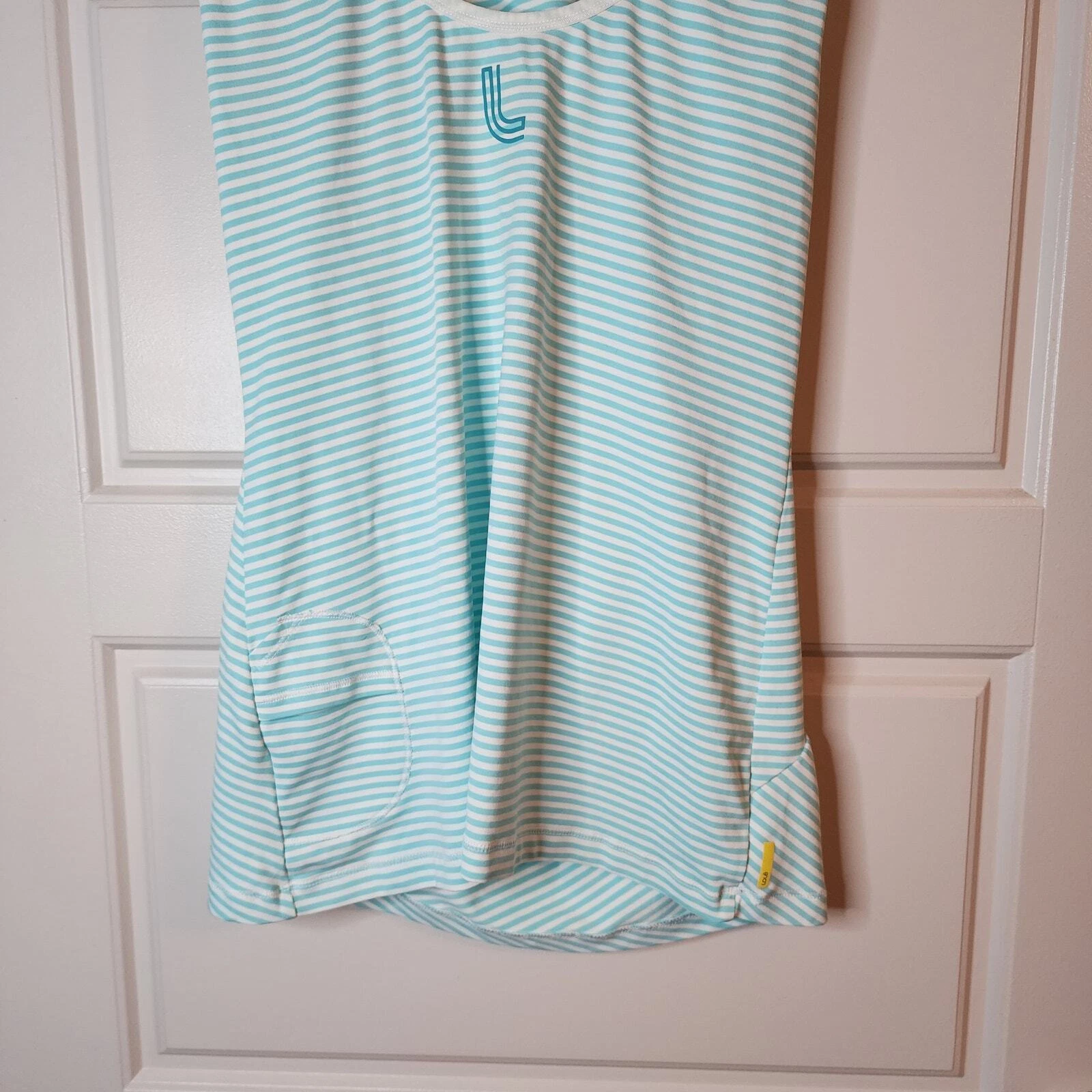 lole striped wicking 4-way stretch upf 50 gym yoga workout tank-top
