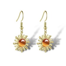 Sunflower Dangle Drop Earrings for Women Elegant Classic Design