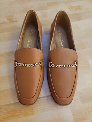Vintage Gloria Vanderbilt Brown Leather Chain Block Size 6.5 women's shoes