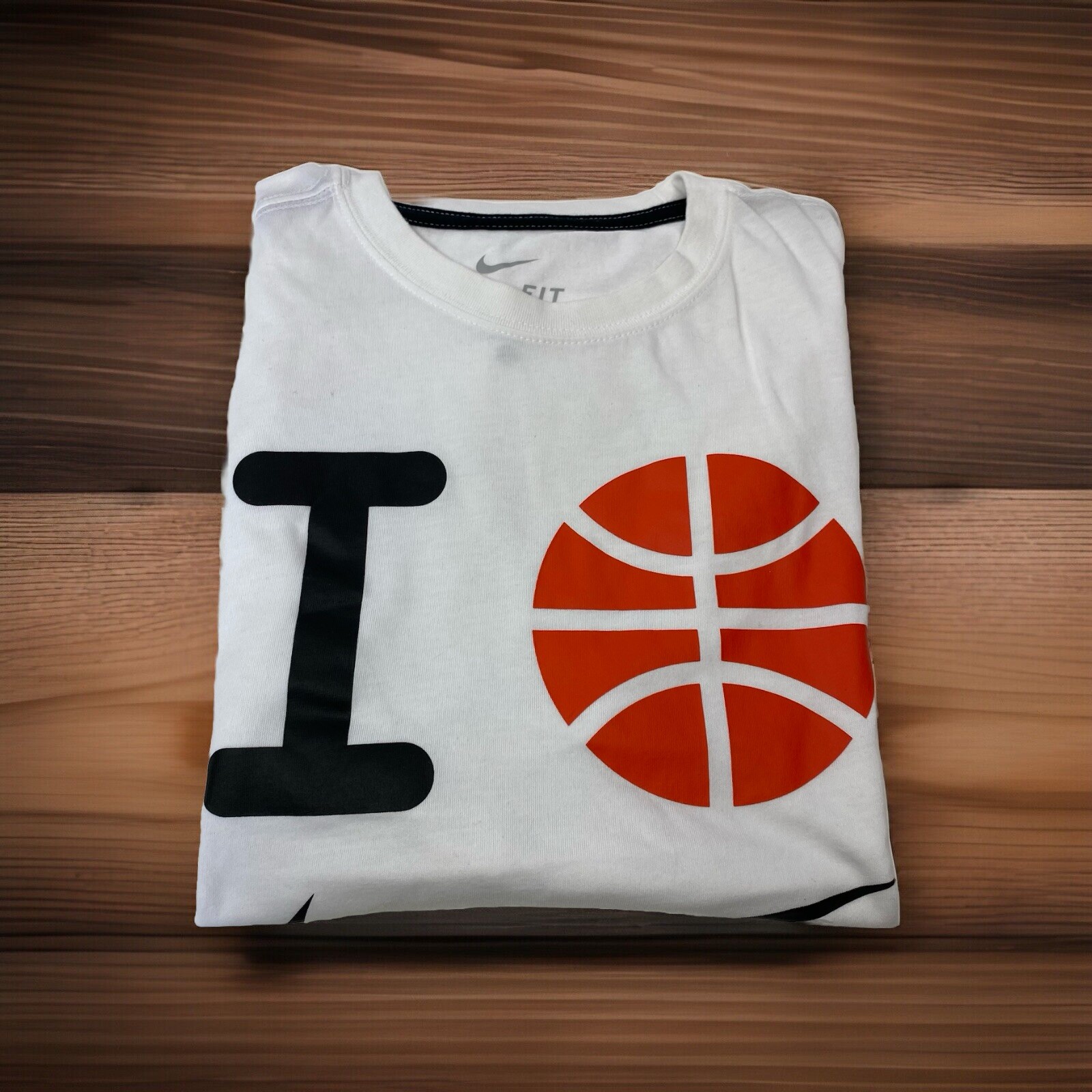 Nike Dri-Fit Basketball Baller Men’s L Large White Orange Short Sleeve  T Shirt