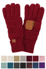 C.C Exclusive Unisex Cable Knit Winter Warm Smart Touch Soft Solid Color Gloves