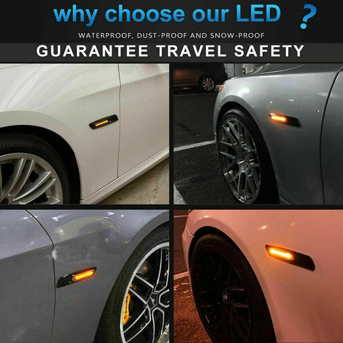 SMOKE LENS LED Fender Side Marker Light Turn Signal Lamp for