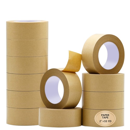 12 Rolls Kraft Paper Tape Glossy Finish 2" X55YD Brown Packing Tape eBay
