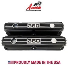 Mopar Performance 360 Black Valve Covers - Engraved Logo - Ansen USA Exclusive