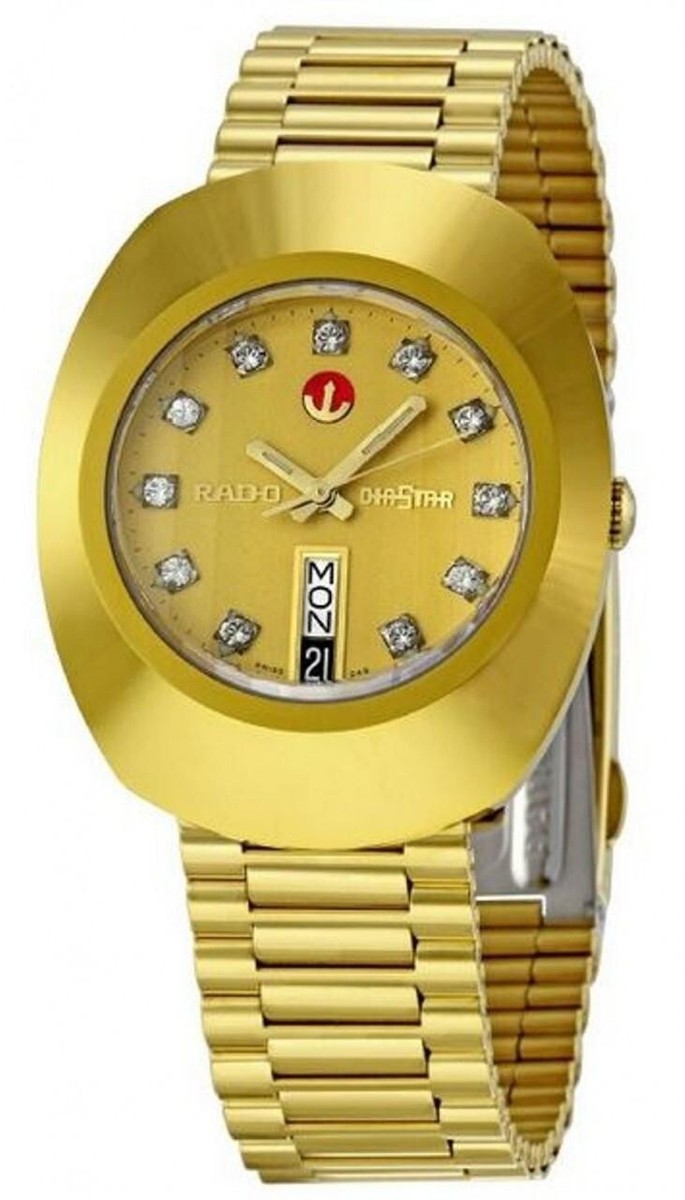 Rado The Original Gold Mens Watch With Diamonds R12.413.49.3