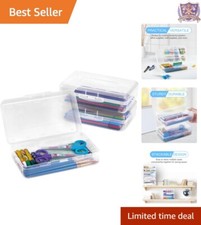 Crystal Clear Snap-tight Pencil Box Set - Secure Storage for Crafts Supplies