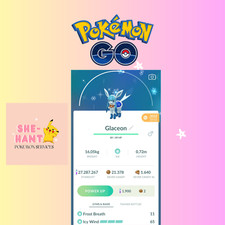 Pokémon Go - Brillante Glaceon Vacaciones Invierno Navidad Disfraz - Comercio 20k Polvo de Estrellas