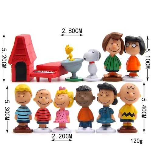 12 Stk Snoopy Die Peanuts Figuren Sammlung Charlie Brown Linus Comic Serie Doll - Bild 1 von 8