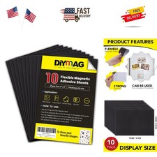 Magnetic Adhesive Sheets, 4" x 6" 10 Pack Cuttable Magnets Flexible Magnet Sh...