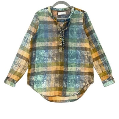 Isabelle Sinclair Anthropologie Ruffle Henley Popover Top Sz S