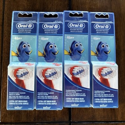 Oral-B Stages Electric Kids Replacement Brush Heads Disney Finding Nemo 4x 2 Pk