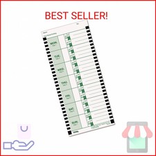 Lathem Weekly Employee Time Card Pack, 100 Count E8 Thermal Print Timesheets, Si