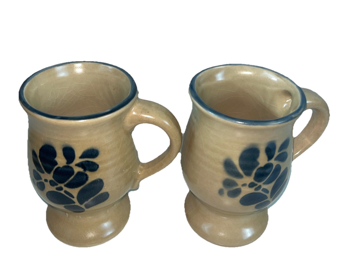 PFALTZGRAFF Folk Art Footed Pedestal Mugs Set of 2 Preowned