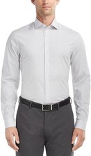 Calvin Klein Men's Dress Shirt Non Iron Stretch Slim Fit Check-Grey Multi