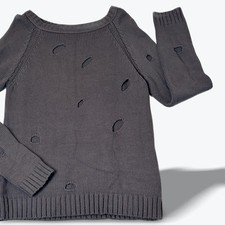 Acrobat Distressed Ragline Sweater Pullover Raglan Long Sleeve Grunge Whimsigoth