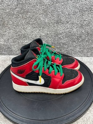 Nike Shoes Kids Size 5.5 Air Jordan 1 Mid SE Christmas Black Red