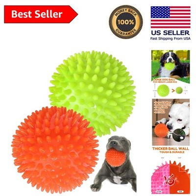 Indestructible 4.5  Dog Balls with Squeaker - Perfect for Medium Large Dogs