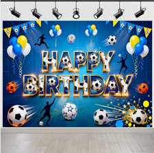 Sports Football Photo Boy Happy Birthday Banner Backdrop Party Background Decor