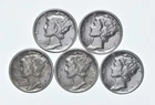 High Grade Lot 1935 1936 1938 1936 1936 Mercury Dime Collection *346