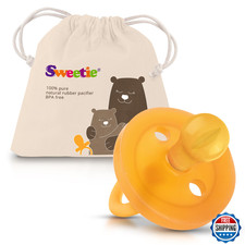 SWEETIE Natural Rubber Pacifier, Rounded, 6-12 Months, Natural Color