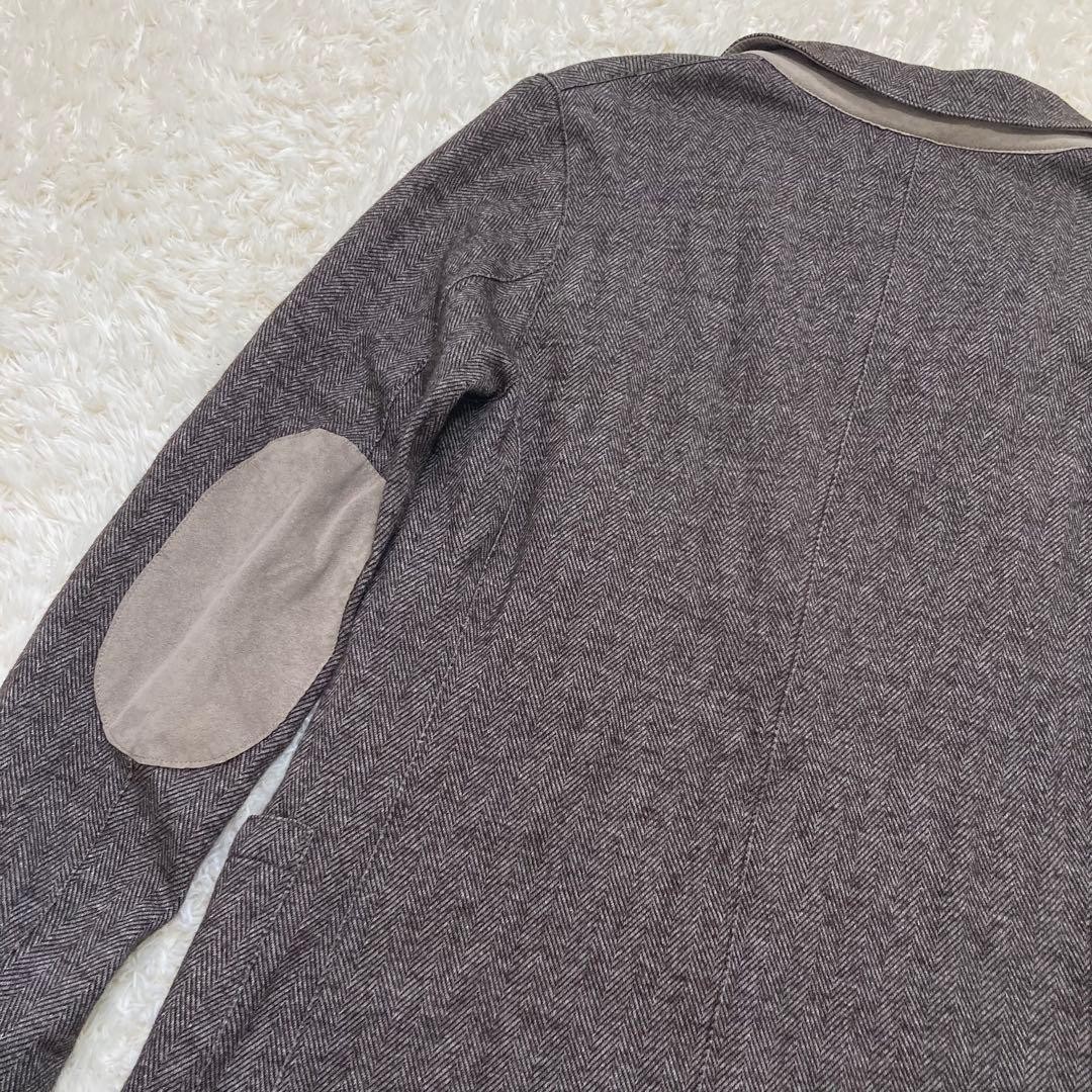 Eleventy Herringbone Elbow Patch Tailored Jacket … - image 8